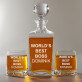 World`s best boss - Gravírozott whisky kancsó és poharak készlete