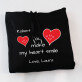 You make my heart smile - Fekete kapucnis pulóver férfiakna